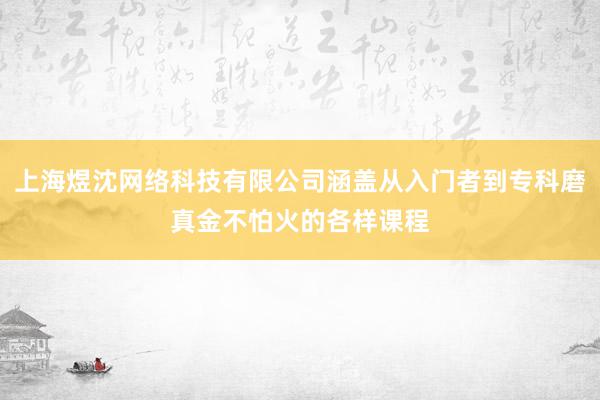 上海煜沈网络科技有限公司涵盖从入门者到专科磨真金不怕火的各样课程